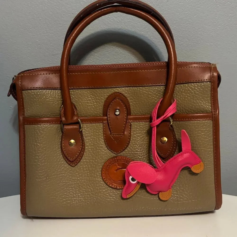 Dachshund Bag Charm Keychain Faux Leather Dog Mom Y2K Cottagecore Fuchsia NWOT